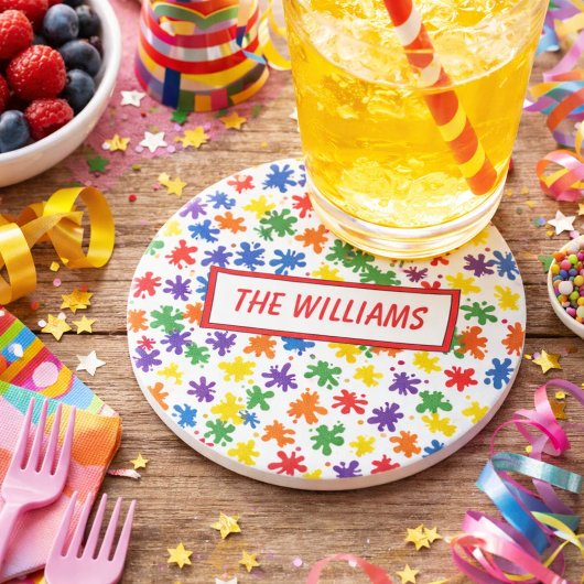 Lebhafter Paint-Spritzer Untersetzer