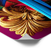 Lebhafter Papagei auf einem Zweig Poster (Ecke)