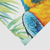 Lebhafter Papagei mit detaillierten Federn Seidenpapier (Ausschnitt)