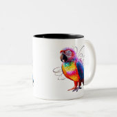 Lebhafter Papagei Zweifarbige Tasse (VorderseiteRechts)