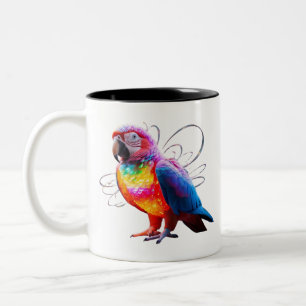 Lebhafter Papagei Zweifarbige Tasse