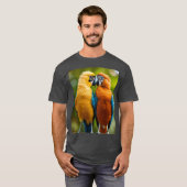 Lebhafter Parrot Pair-T - Shirt (Vorne ganz)