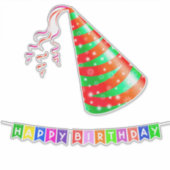 Lebhafter Party mit glänzenden Dekorationen Aufkleber (Vorderseite)