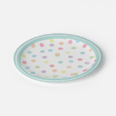 Lebhafter Pastel Polka Dot  Pappteller (Schrägansicht)