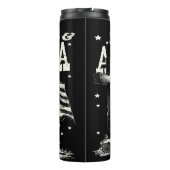 Lebhafter Patriot: Jesus, Amerika, Cowgirl Thermosbecher (Rückseite)