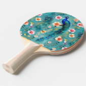 Lebhafter Pfau mit Federn und üppigen Florals Tischtennis Schläger (Vorderseite)