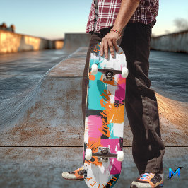 Lebhafter Pinselstrich Abstrakt - Live to Ride Skateboard