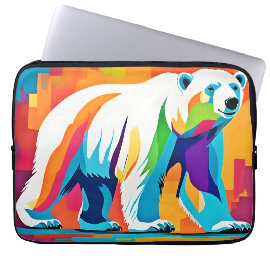 Lebhafter Polar-Bär Laptopschutzhülle (Vorderseite)