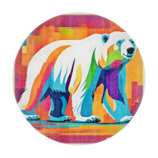 Lebhafter Polar-Bär Schneidebrett (Vorderseite)