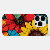 Lebhafter Pop Art Blumendesign mit Sonnenblumen Case-Mate iPhone Hülle (Rückseite (Horizontal))