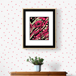 Lebhafter Pop Art Poppy Poster