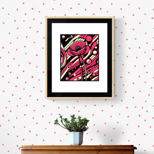 Lebhafter Pop Art Poppy Poster