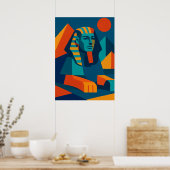 Lebhafter Pop Art Sphinx Poster (Küche)