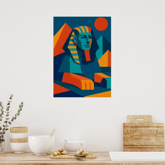 Lebhafter Pop Art Sphinx Poster (Küche)