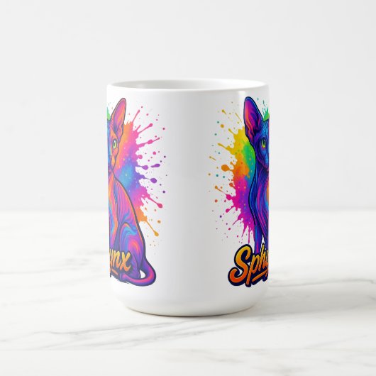 Lebhafter Pop Art Sphynx Cat - Farbenfroh Modern Kaffeetasse (Mittel)