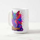 Lebhafter Pop Art Sphynx Cat - Farbenfroh Modern Kaffeetasse (Vorderseite Links)
