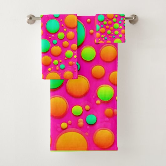 Lebhafter Pop des Farbdesigns Badhandtuch Set (Insitu)