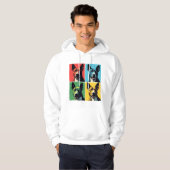 Lebhafter Pop Kunst, Dichtung und Musik Hoodie (Vorne ganz)