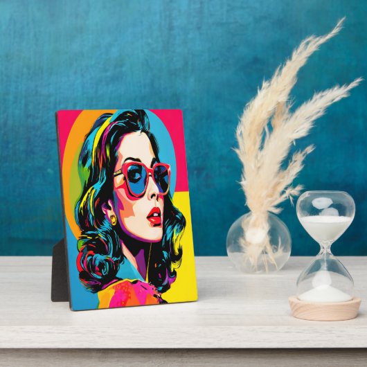 Lebhafter Pop Kunst Die Retro-Kulisse Fotoplatte (Seite)