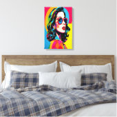 Lebhafter Pop Kunst Die Retro-Kulisse Leinwand (Insitu (Schlafzimmer))