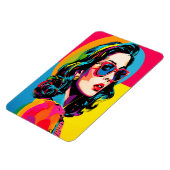 Lebhafter Pop Kunst Die Retro-Kulisse Magnet (Linke Seite)