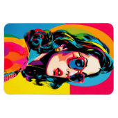 Lebhafter Pop Kunst Die Retro-Kulisse Magnet (Horizontal)