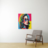 Lebhafter Pop Kunst Die Retro-Kulisse Wandteppich (Beispiel)