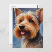 Lebhafter Pop Pointillism Yorkshire Terrier Art Postkarte (Vorne/Hinten)