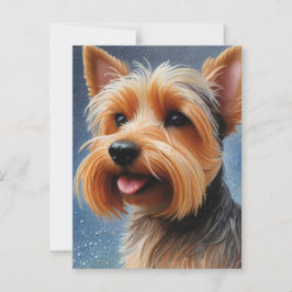 Lebhafter Pop Pointillism Yorkshire Terrier Art Postkarte