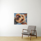 Lebhafter Pop Pointillism Yorkshire Terrier Art Wandteppich (Beispiel (Horizontal))