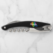 Lebhafter PrideVibe: Entkorken mit Regenbogenherz Kellnermesser (Rückseite)