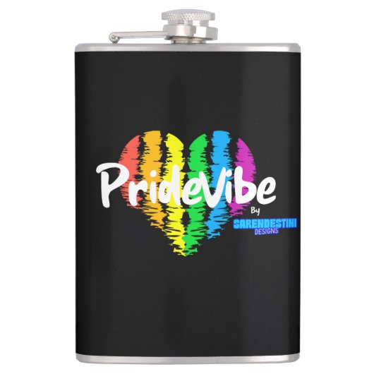 Lebhafter PrideVibe Flask: Carry Pride mit Regenbo Flachmann (Vorderseite)