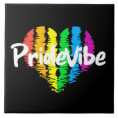 Lebhafter PrideVibe: Ihr Regenbogenherz zeigen Fliese (Vorderseite)