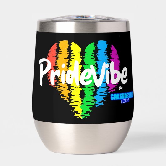 Lebhafter PrideVibe: Sip in Rainbow Heart Style (Vorderseite)