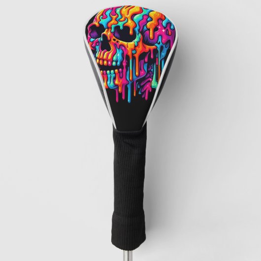 Lebhafter psychedelischer Schädel Golf Headcover (Vorderseite)