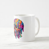 Lebhafter psychedelischer Schädel Kaffeetasse (VorderseiteRechts)