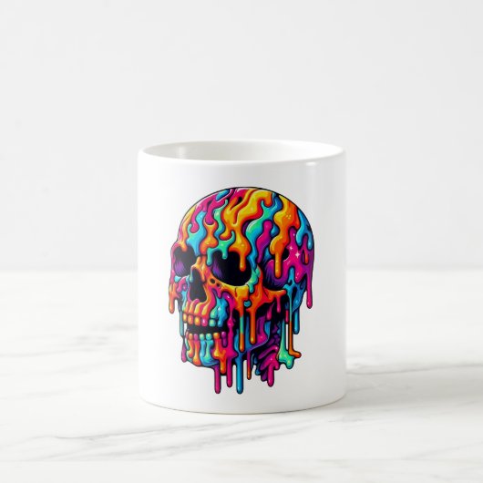 Lebhafter psychedelischer Schädel Kaffeetasse (Mittel)