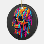 Lebhafter psychedelischer Schädel Keramik Ornament (Links)