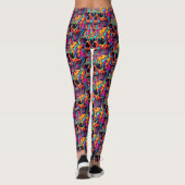 Lebhafter psychedelischer Schädel Leggings (Rückseite)