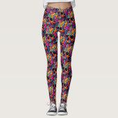 Lebhafter psychedelischer Schädel Leggings (Vorderseite)