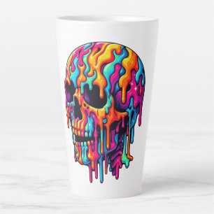Lebhafter psychedelischer Schädel Milchtasse