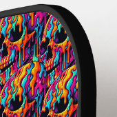 Lebhafter psychedelischer Schädel Pickleball Schläger (Linke Seite)