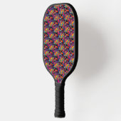 Lebhafter psychedelischer Schädel Pickleball Schläger (Links)