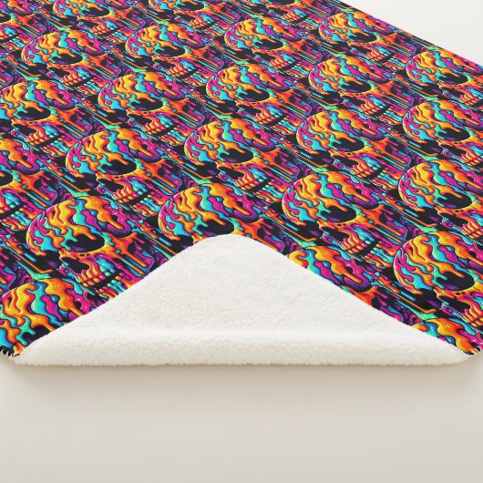 Lebhafter psychedelischer Schädel Sherpadecke (3/4)