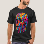 Lebhafter psychedelischer Schädel T-Shirt (Vorderseite)