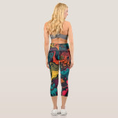 Lebhafter psychedelischer Swirl Capri Leggings (Rückseite)