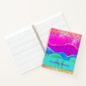 Lebhafter Rainbow Agate Gold Glitzer Notizblock (Innenseite)