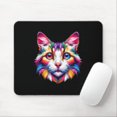 Lebhafter Rainbow Cat Cat Lovers Kitty Enthusiast Mousepad (Mit Mouse)