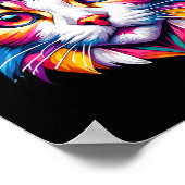 Lebhafter Rainbow Cat Cat Lovers Kitty Enthusiast Poster (Ecke)