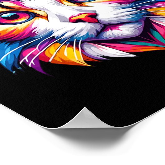 Lebhafter Rainbow Cat Cat Lovers Kitty Enthusiast Poster (Ecke)